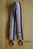 Hand Made Purse Strap, OOAK "Moonlight Orchid" Chevron Back, Adjustable Strap, approx. 26.5 to 45 inches
