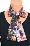 Womens Neck tie Nicole Miller Fabric Floral Print Neck Scarf Head Wrap Ascot