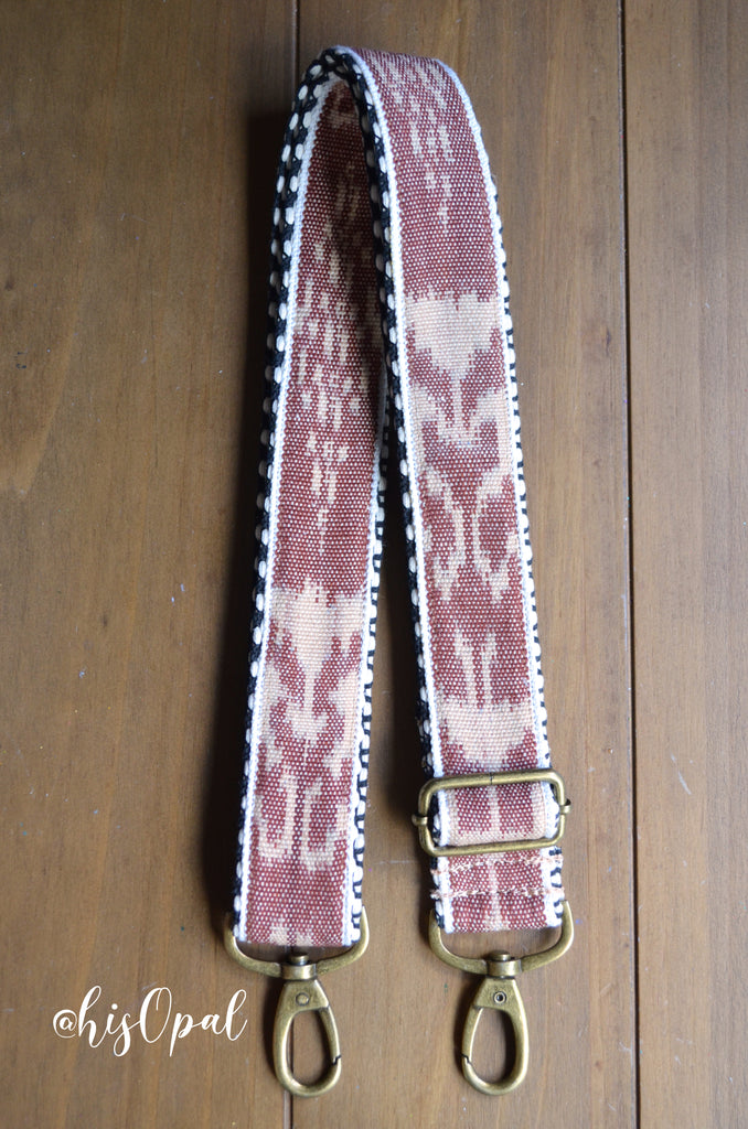 Hand Made Purse Strap, "Neutral" Chevron Back, Adjustable Strap, approx. 27 to 46 inches