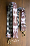 Hand Made Purse Strap, "Neutral" Chevron Back, Adjustable Strap, approx. 26.5 to 45.5 inches