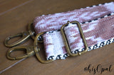Hand Made Purse Strap, "Neutral" Chevron Back, Adjustable Strap, approx. 26.5 to 45.5 inches
