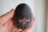 Peach Pink Mandala Stone, Hand Painted Rock, Baby Shower Gift