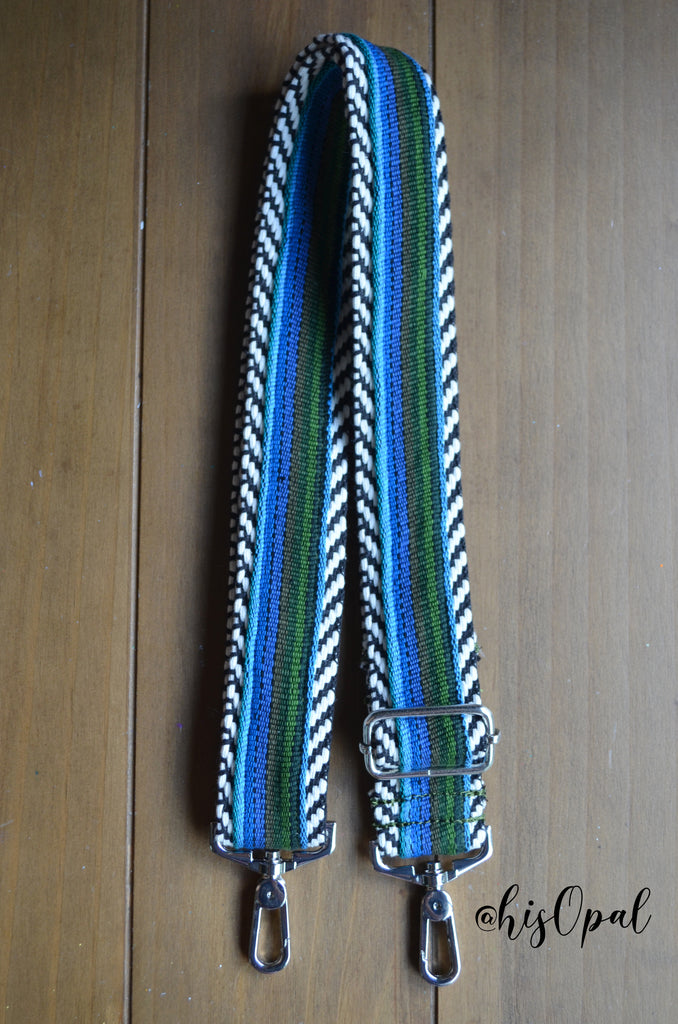 Hand Made Purse Strap, "Baja" Chevron Back, Adjustable Strap, 27.5 to 48 inches