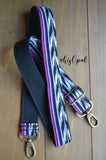 Hand Made Purse Strap, "Baja" Black Back, Adjustable Strap, 28.5 to 49 inches