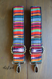 Hand Made, Adjustable Backpack Straps, "Paradise" Black Back, purse strap