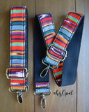 Hand Made, Adjustable Backpack Straps, "Paradise" Black Back, purse strap