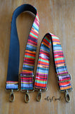 Hand Made, Adjustable Backpack Straps, "Paradise" Black Back, purse strap