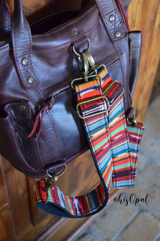 Hand Made, Adjustable Backpack Straps, "Paradise" Black Back, purse strap