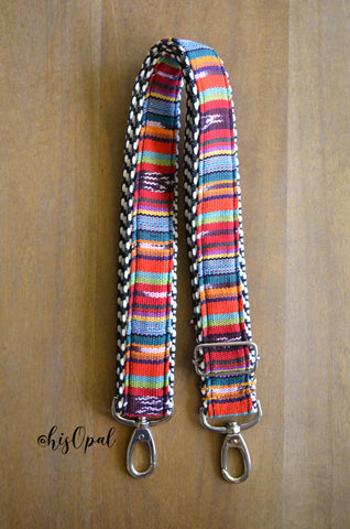 Hand Made Purse Strap, "Paradise" Chevron Back, Adjustable Strap, approx. 26.5 to 45.5 inches