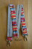 Hand Made Purse Strap, "Paradise" Chevron Back, Adjustable Strap, approx. 26.5 to 45.5 inches