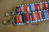 Hand Made Purse Strap, "Paradise" Chevron Back, Adjustable Strap, approx. 26.5 to 45.5 inches