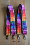 Hand Made Purse Strap, "Primary Rainbow" Adjustable Strap, approx. 25.5 to 44.5 inches