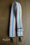 Hand Made Purse Strap, Rainbow, Adjustable Strap, approx. 24.5 to 41.5 inches