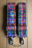 Hand Made, Adjustable Backpack Straps, "Rainbow Corte" Black and White Chevron Back, purse strap