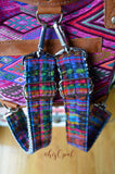 Hand Made, Adjustable Backpack Straps, "Rainbow Corte" Black and White Chevron Back, purse strap