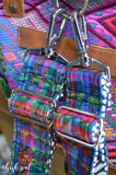 Hand Made, Adjustable Backpack Straps, "Rainbow Corte" Black and White Chevron Back, purse strap