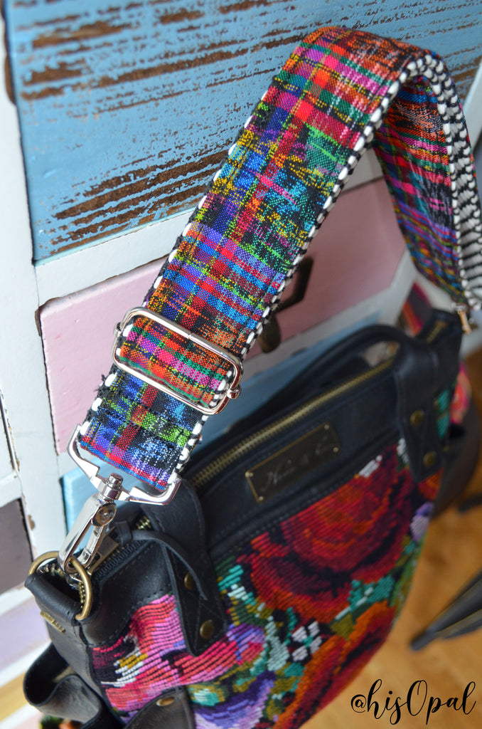 Hand Made Purse Strap, "Rainbow Corte" Chevron Back, Shoulder Strap, 17.5 to 28.5 inches