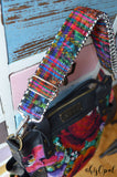 Hand Made Purse Strap, "Rainbow Corte" Chevron Back, Shoulder Strap, 17.5 to 28.5 inches