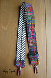 Hand Made Purse Strap, "Rainbow Corte" Chevron Back, Shoulder Strap, 17.5 to 28.5 inches