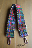 Hand Made Purse Strap, "Rainbow Corte" Chevron Back, Shoulder Strap, 17.5 to 28.5 inches