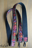 Extra Long Hand Made Purse Strap, "Rainbow Corte" Black Back, Adjustable Strap, 32.5 to 58 inches