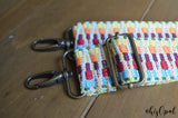 Hand Made Purse Strap, Rainbow Zig Zag, Adjustable Cross Body Strap, 25 to 43 inches