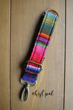 Hand Made Adjustable Purse Strap Extender, Rainbow, Black Back Back, 7.5 to 11 inches