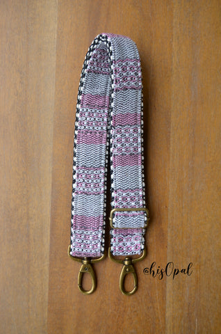 Hand Made Purse Strap, "Renaissance" Chevron Back, Adjustable Strap, approx. 25 to 42 inches
