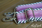 Hand Made Purse Strap, "Minty Fresh" Chevron Back, Extra Long Adjustable Strap, 30 to 53 inches