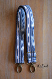 Hand Made Purse Strap, "Santorini" Black Back, Adjustable Strap approx. 27 to 45.5 inches