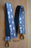 Hand Made Purse Strap, "Santorini" Black Back, Adjustable Strap approx. 27 to 45.5 inches