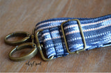 Hand Made Purse Strap, "Santorini" Black Back, Adjustable Strap approx. 27 to 45.5 inches