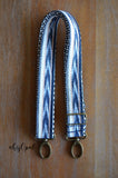 Hand Made Purse Strap, "Santorini" Chevron Back, Adjustable Strap approx. 27 to 46 inches