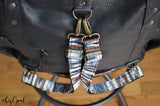 Hand Made, Adjustable Backpack Straps, One Inch Wide "Santorini/Chai" Black Back, purse strap