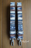 Hand Made, Adjustable Backpack Straps, One Inch Wide "Santorini/Chai" Black Back, purse strap