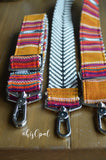 Hand Made, Adjustable Backpack Straps, "Sedona" Black and White Chevron Back, purse strap