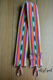 Hand Made Purse Strap, 2 inches wide "Sedona" Black and White Striped Back, Adjustable Strap, 27 to 46 inches