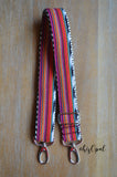 Hand Made Purse Strap, "Sedona" Chevron Back, Adjustable Strap, 27 to 46 inches