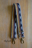 Hand Made Purse Strap, "Sol" Chevron Back, Adjustable Strap, approx. 26.5 to 45 inches