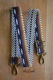 Hand Made Purse Strap, "Sol" Chevron Back, Adjustable Strap, approx. 26.5 to 45 inches