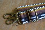 Hand Made Purse Strap, "Sol" Chevron Back, Adjustable Strap, approx. 26.5 to 45 inches