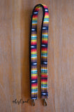 Hand Made Purse Strap, Extra Long Skinny Strap "Sol" Black Back, Adjustable Strap, approx. 35 to 61 inches