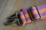 Hand Made Purse Strap, "Sunset" Rust Back, Adjustable Strap, 25.5 to 44.5 inches