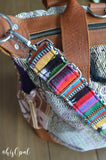 Hand Made Purse Strap, "Tropical Stripes" Chevron Back Adjustable Strap approx 27 to 47 inches