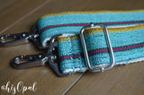 Hand Made Purse Strap, "Baja" Cream Back, Adjustable Strap, 28 to 48.5 inches