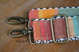 Hand Made Purse Strap, "Tropicana" Chevron Back, Adjustable Strap, approx. 25 to 43 inches