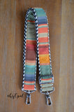 Hand Made Purse Strap, "Tropicana" Chevron Back, Adjustable Strap, approx. 25 to 43 inches