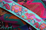 Hand Made Purse Strap, Turquoise "Chippy" Orange Back, Over the Shoulder Strap, 29 inches
