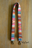 Hand Made Purse Strap, Adjustable Skinny Strap 1 inch wide "Valencia" Brown Back, approx. 28 to 49 inches