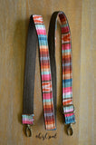 Hand Made Purse Strap, Adjustable Skinny Strap 1 inch wide "Valencia" Brown Back, approx. 28 to 49 inches